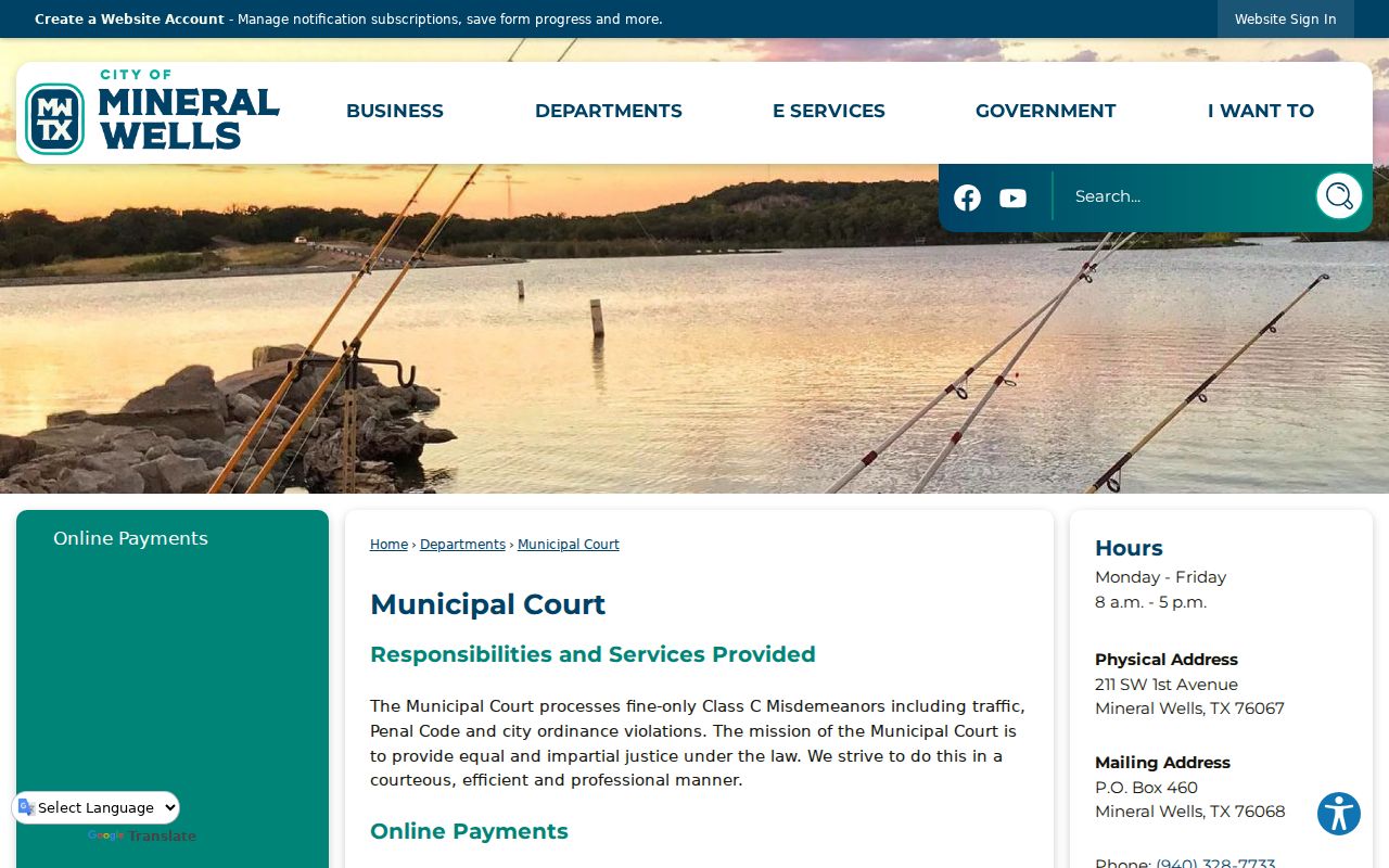 Mineral Wells court docket municipal court page